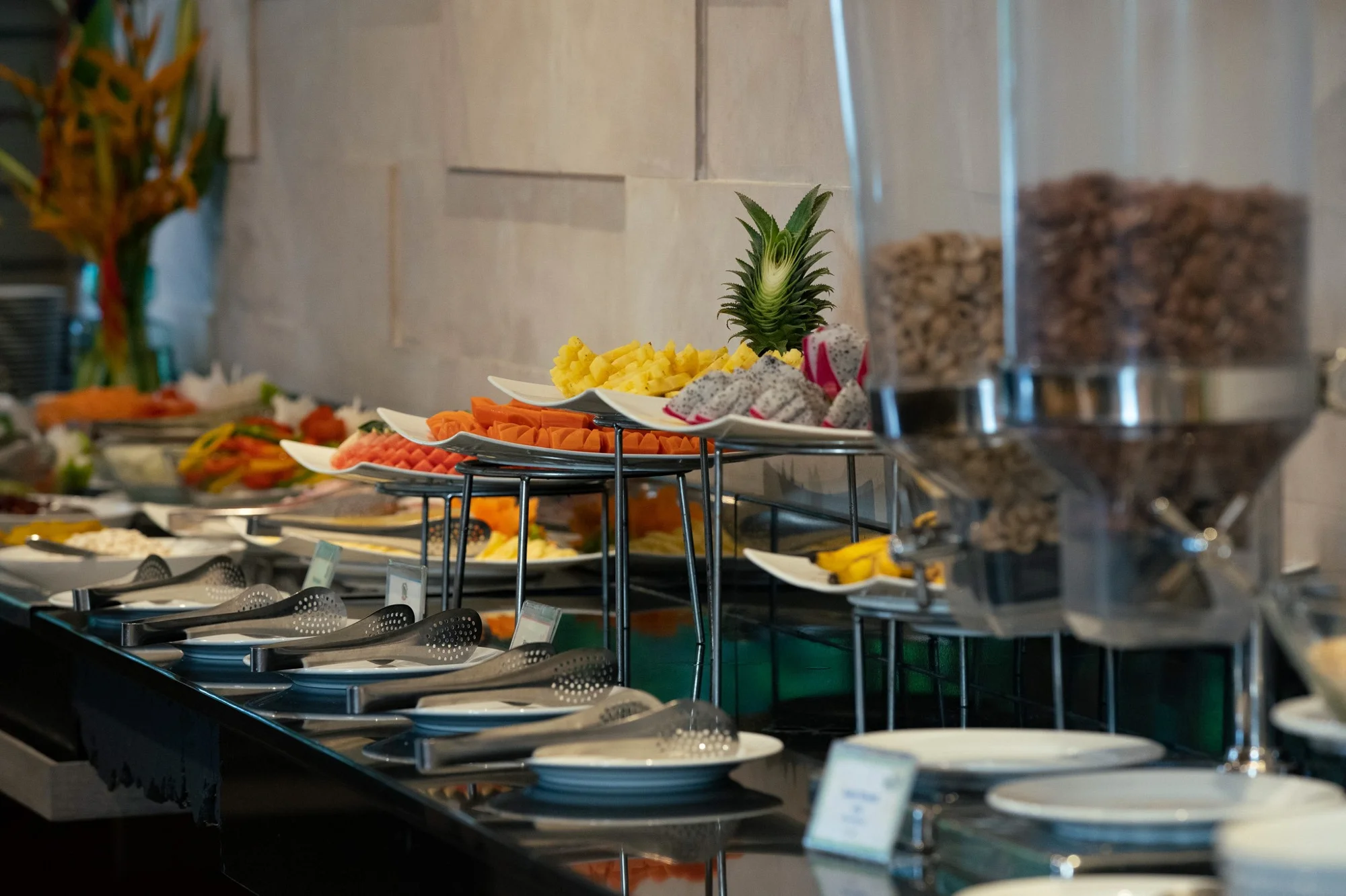 A colourful breakfast buffet at the resort
